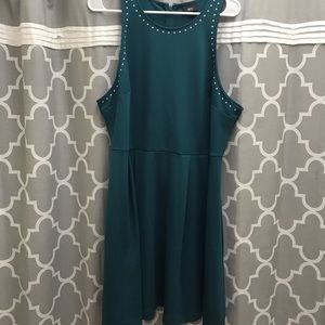 Teal Dress with Silver Studs